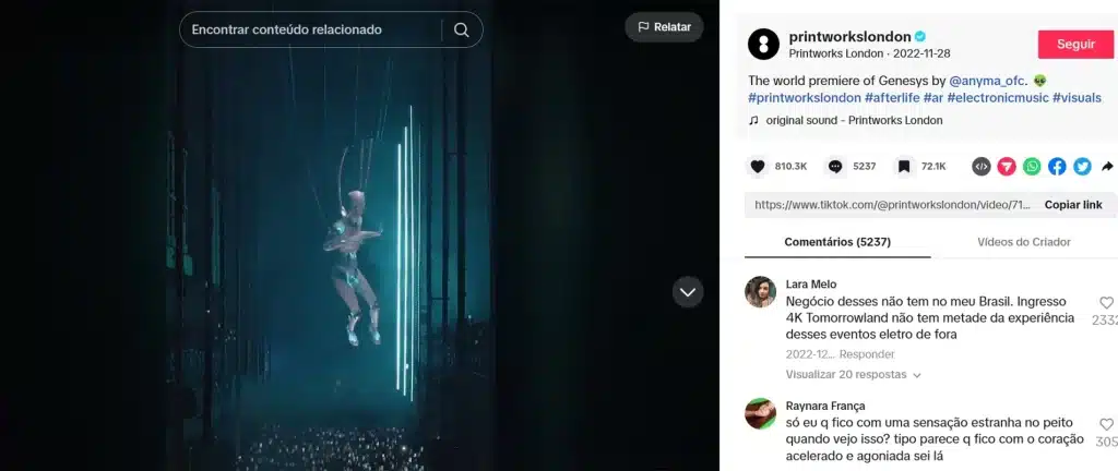 Vídeos de AR no TikTok