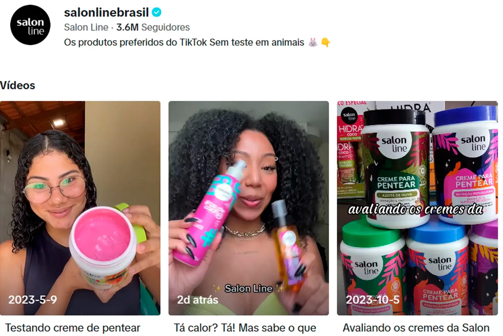 Feed do TikTok Salon Line