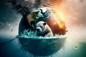  Imagem artística representando mudanças climáticas 